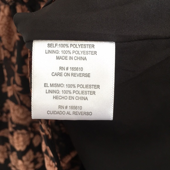 From Nordstrom Rack, Ever After Brand, Size XL, Black with Brown Floral Pattern - Picture 5 of 6